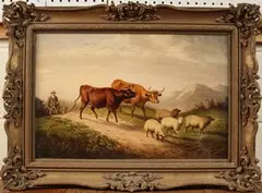 W.E. Turner, Returning from the Fair, oil on canvas