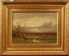 Charles Lawrence Coppard, Lancing Meadows, 1896, oil on canvas