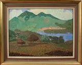 Malcolm J. Hitchcock, Derwentwater, from Brandelhow, oil on board