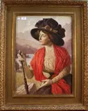 Lac Champex' (Portrait of a Woman in a Mountainous Landscape) by Johannes Achton Friis, 1910, watercolour, sold Sep 2012