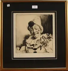 Salomon van Abbé, No 10, Le Clown, monochrome watercolour with ink