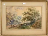 Henry Earp Senior, Cattle on the Edge of a Woodland, watercolour