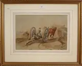 John Sell Cotman, Hauling Timber, 1832, watercolour with pencil