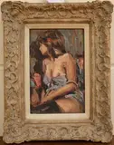 John Joseph Bellman, Half Length Portrait of a Woman en dishabille, oil on panel