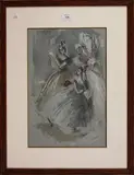 Elinor Bellingham-Smith, The Rehearsal, watercolour with charcoal