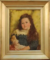 Constance Copeman, Portrait of a Girl holding a Doll, 1892, oil on canvas