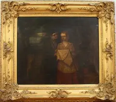 Samuel Baldwin, Portrait of a Young Man and Woman standing in a Landscape, 1846, oil on canvas