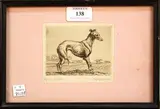 Geoffrey Sparrow, Fly - a Whippet, monochrome etching