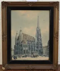 Paul Kaspar, View of St Stephen's Cathedral, Vienna, 1927, watercolour and ink heightened with gouache