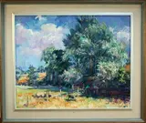 Tessa Spencer Pryse, Sheep Dip, Windy Day, oil on canvas