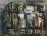 John Piper, Town on the Charente, mixed media