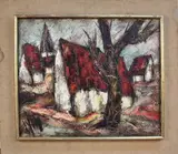 Henry d'Anty, View of a Village, oil on canvas