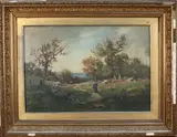 Camille Magnus, Landscape with Figures on a Path, oil on canvas