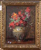 Florence Westwood, Still Life Study of Flowers in a Doulton Vase, oil on canvas