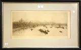 The City of London from Waterloo by William Lionel Wyllie, monochrome etching, sold Mar 2012