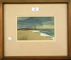 Alfred Cohen, Strand' (Coastal View), 1985, oil on paper