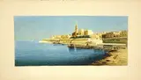 V. D'Esposito, Malta' (View of the Valetta Waterfront), watercolour