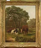 Samuel Joseph Clark, Spring Blossoms' (Cattle amongst Trees), oil on canvas