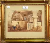 William Leighton Leitch, Young Woman in a Church Interior, 1833, watercolour with gouache