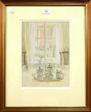 Jacqueline Rizvi, Breakfast Set, watercolour over pencil