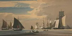 Rowland Hilder, Days of Sail, watercolour and ink with touches of gouache