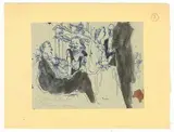 Felix Topolski, A Debutante Ball, 5, Belgrave Square, blue ink and wash