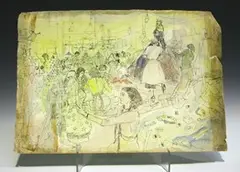 Anthony Gross, Interior of a French Fashion House, watercolour with ink