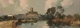 Edward Wesson, Guildford Cathedral from the Wey