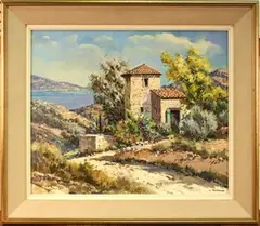 Cote d'Azur, Le Mas des Mimosas by Lucien Potronat, oil on canvas, sold Nov 2011