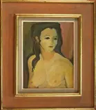 J.A.R. Durand, Half Length Portrait of a Female Nude, oil on canvas