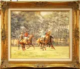 Elizabeth Sharp, Polo, oil on canvas