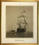 Colonel Wyllie, Study of a Fleet of Ships, monochrome aquatint