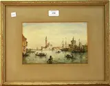 Gabriel Corelli, View of a Venetian Canal looking towards Santa Maria, watercolour