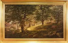 B. Nasmyth, Woodland View with a Stag beside a Stream, oil an canvas