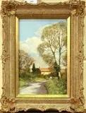 Clive Madgwick, Country Lane, Spring, oil on board