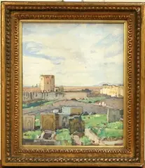 Henry Bishop, Cemetery by Tez, oil on canvas