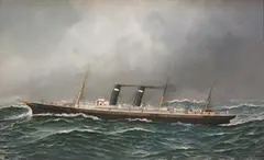 Antonio Jacobsen, The Steamship 'New York' in a North Atlantic Swell, 1905, oil on canvas