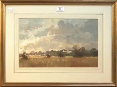 Roy Perry, A Distant View of Arundel, watercolour and gouache