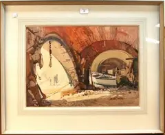 Jack Merriott, Under the Monastery, Santa Fruttuoso, watercolour