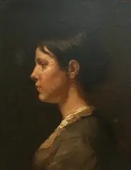 J.A. de Jonge, Head and Shoulders Portrait of a Young Lady, oil on canvas