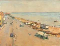 Henry Bishop, View of a Promenade and Beach, probably Deal, Kent, oil on canvas