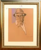Bernie Fuchs, Byron Nelson' (Portrait of the Golfer), pencil and pastel