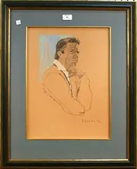 Bernie Fuchs, Gary Player' (Portrait of the Golfer), pencil and pastel