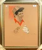 Bernie Fuchs, Lee Trevino' (Portrait of the Golfer), pencil and pastel