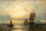 George Stainton, Evening on the Thames, oil on canvas