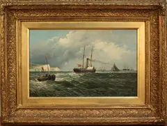 William Broome, Shipping off the Kent Coast, oil on canvas