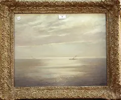 William Howard Jarvis, Morning over the Channel, from St Catherine's Point, oil on canvas