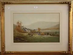 William Dean Barker, Trefriw and River Conway, North Wales, 1887, watercolour