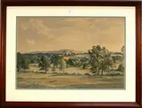 Edwin Harris, View over Sussex Downs, 1949, watercolour