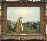 William Powell Frith, Figures haymaking and resting within a Field, oil on canvas